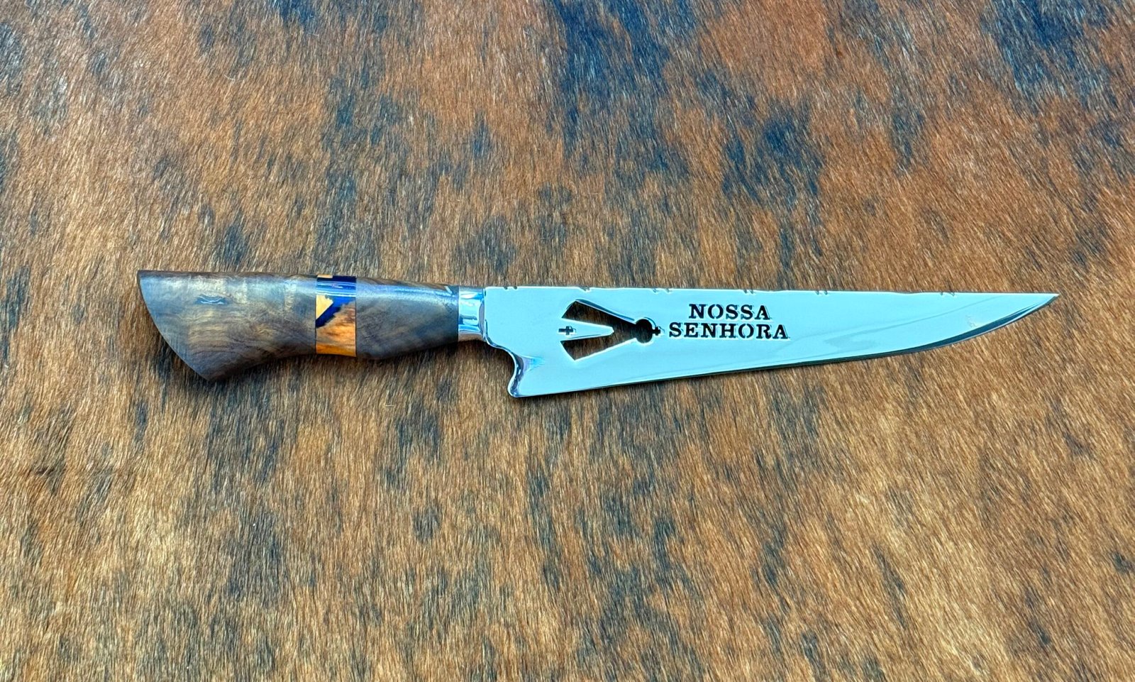 FACA INOX DE 8´ POLEGADAS CABO MISTO NOSSA SENHORA