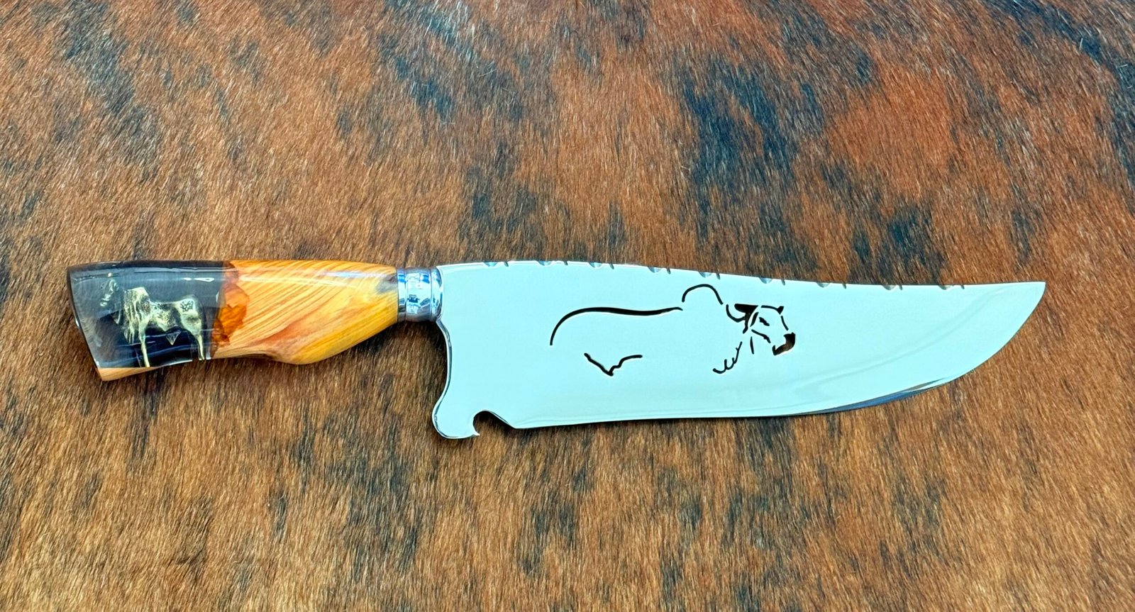 FACA PICANHEIRA INOX 420c de 10´ PREMIUM BOI NELORE